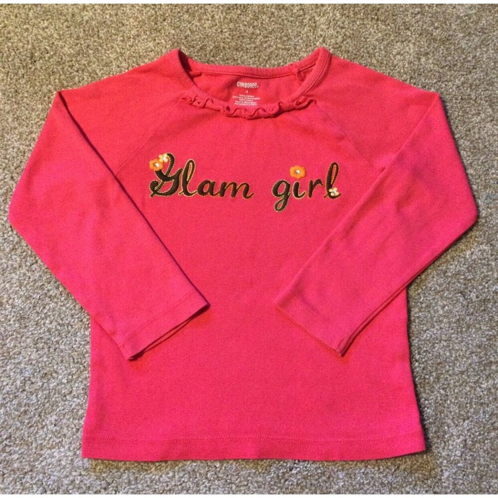 Sz 4 VGUC Gymboree Pink Glam Girl Tee